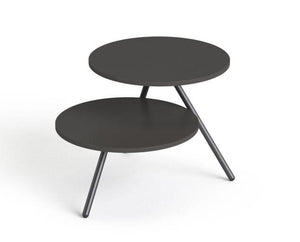 Kavos staliukas Round 2, skersmuo 55 cm, aukštis 50 ir 77 cm – grafito / juoda