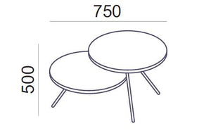 Kavos staliukas Round 2, skersmuo 55 cm, aukštis 50 ir 77 cm