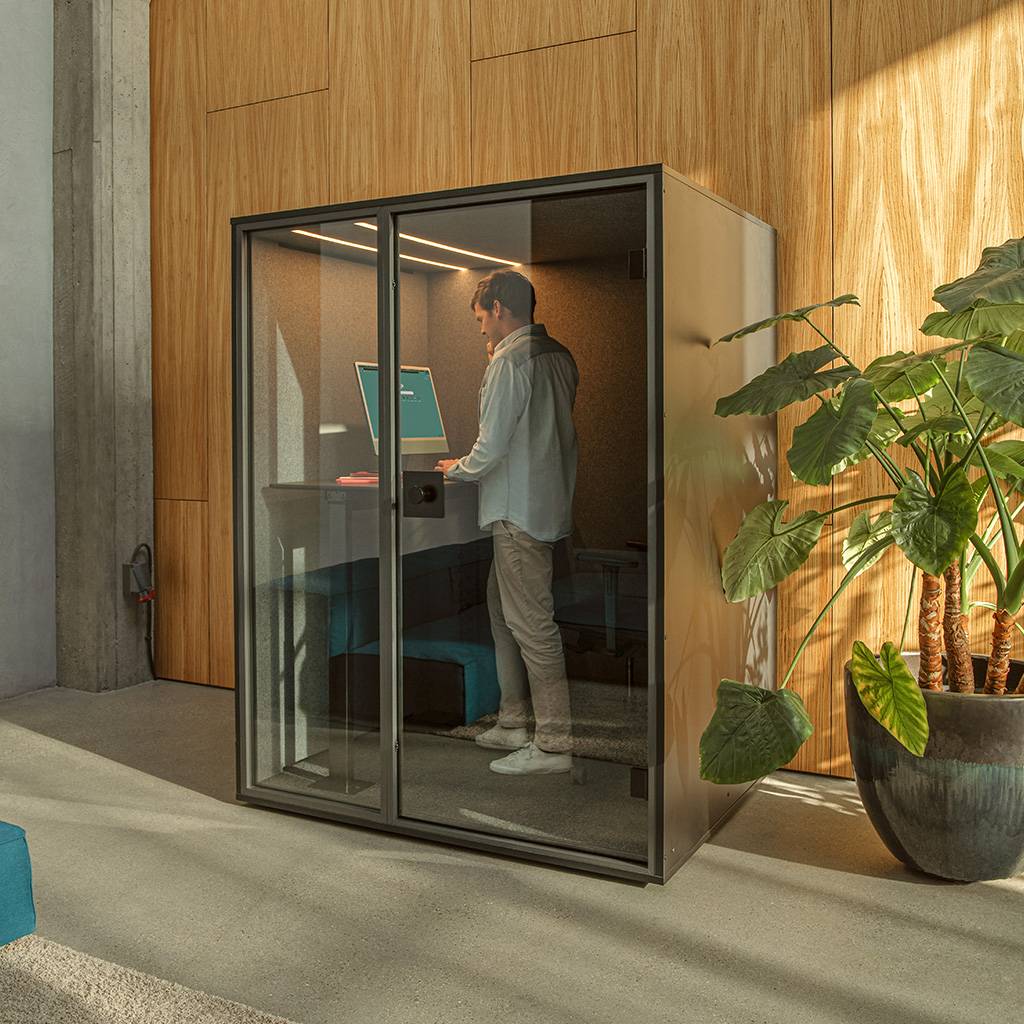 Tylos kabina Berlin Acoustics Mini Office Black, konfigūruojama