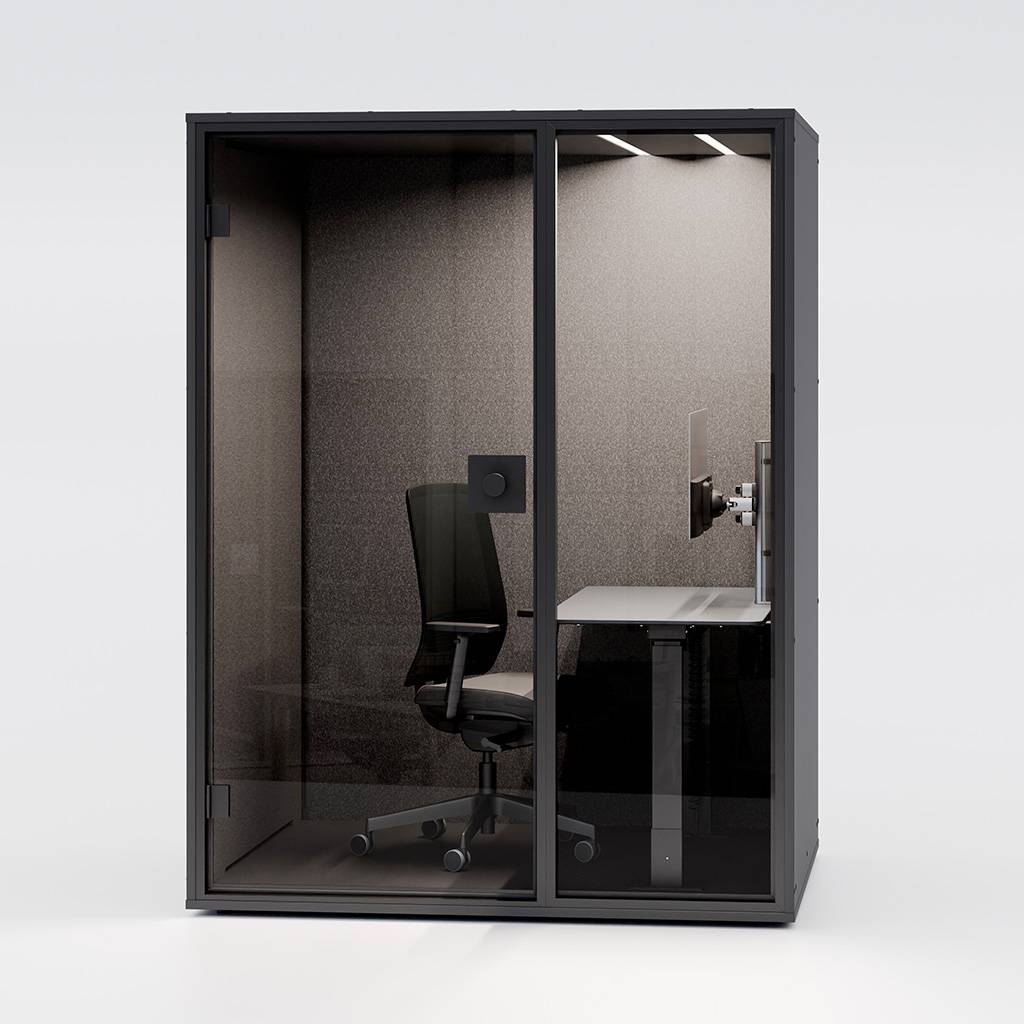Tylos kabina Berlin Acoustics Mini Office Black, konfigūruojama