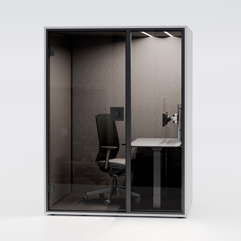 Tylos kabina Berlin Acoustics Mini Office White, konfigūruojama