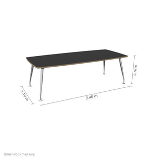 Konferencijų stalas Sirium Prestige Chrome, statinės formos, 240 cm x 110 cm – Juoda/Ąžuolo