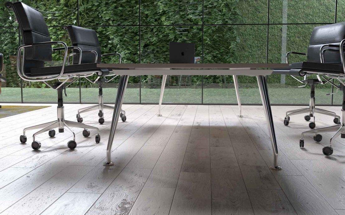 Konferencijų stalas Sirium Prestige Chrome, statinės formos, 240 cm x 110 cm