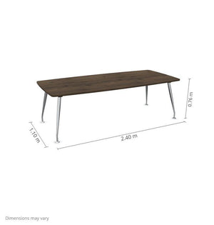 Konferencijų stalas Sirium Prestige Chrome, statinės formos, 240 cm x 110 cm – Riešutmedžio