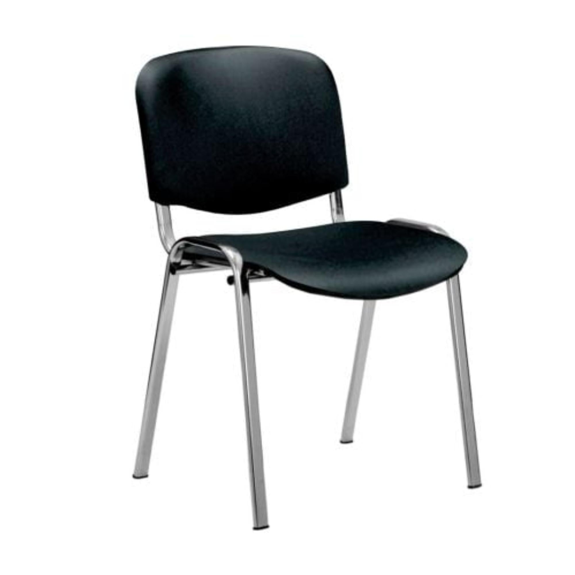 Konferencinė kėdė STANDARD, juoda ekooda, chromuotas rėmas