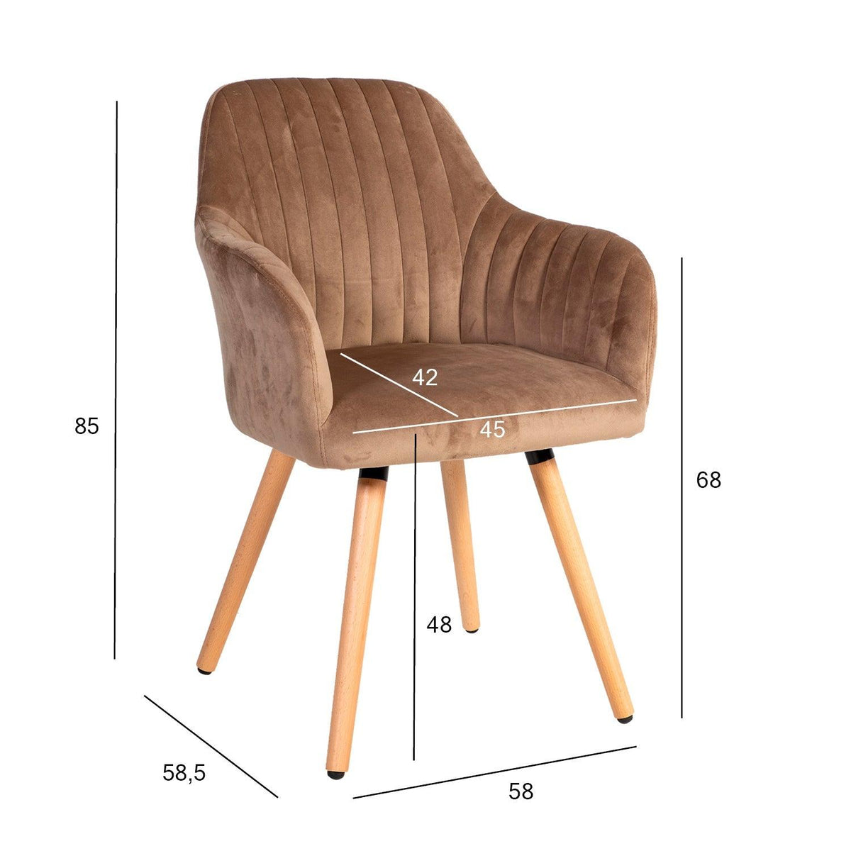 Kėdė ARIEL 58x585xH85cm ruda