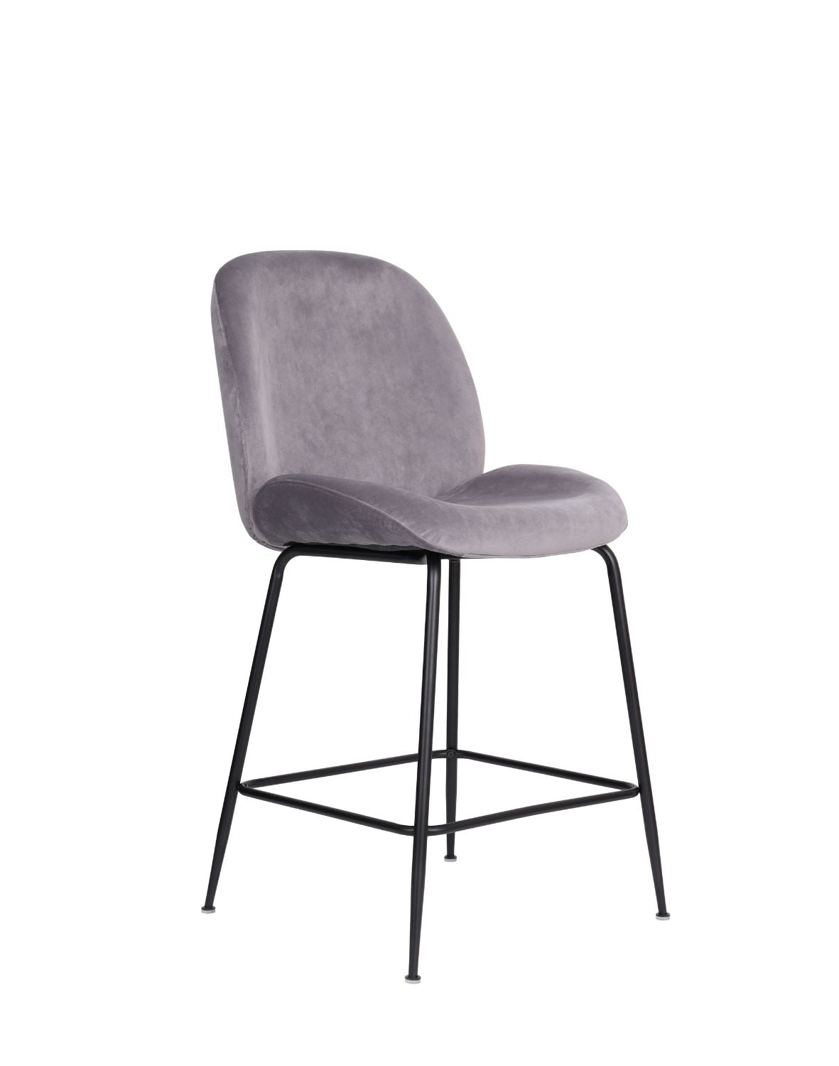 Kėdė Dori Black, su atrama kojoms – pilka