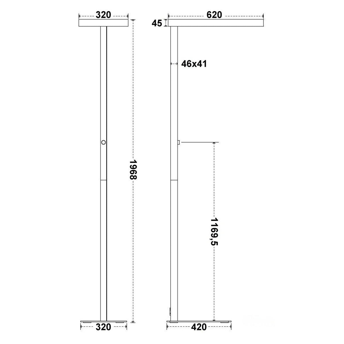 LED stāvlampa ILLUMINIQ, balta