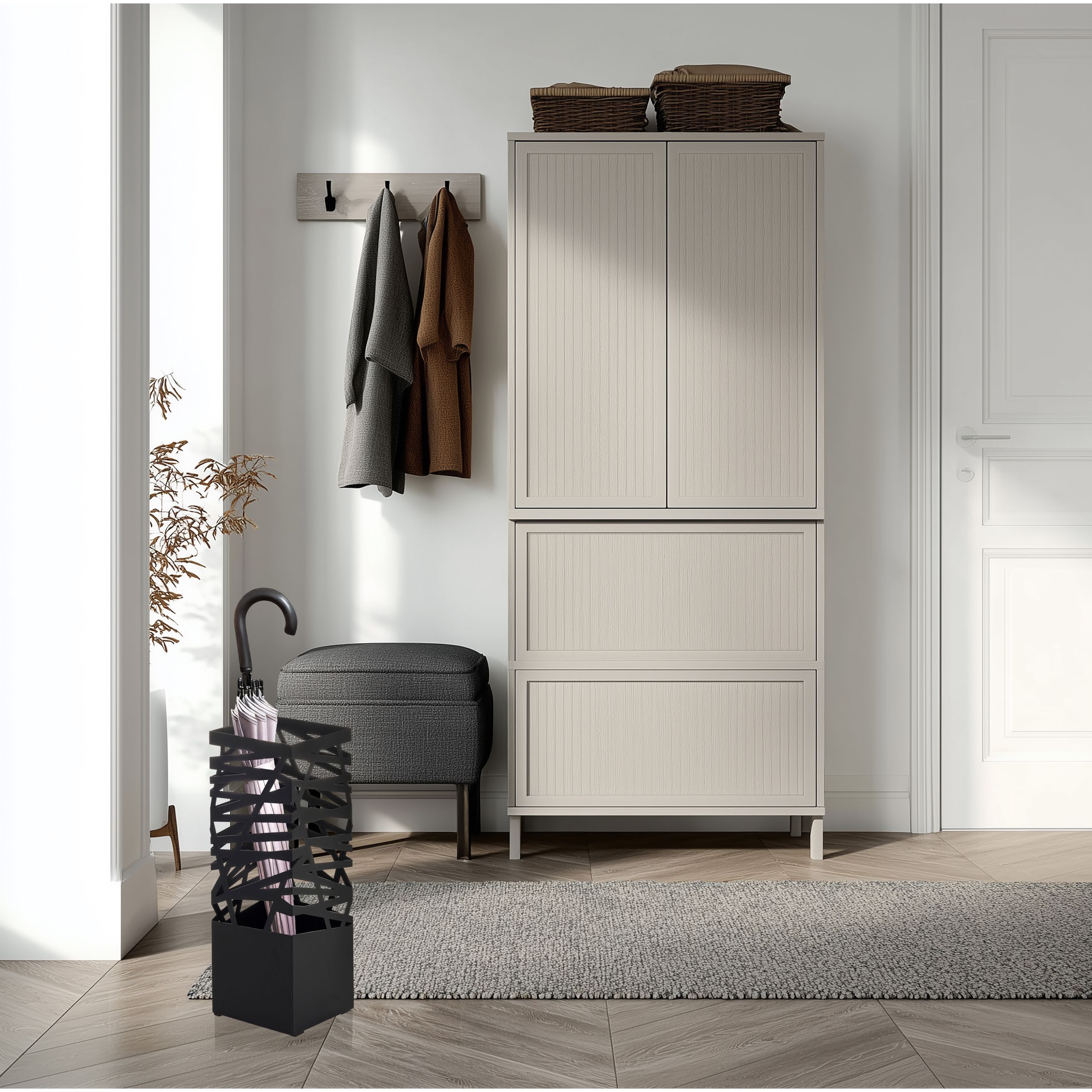Skėčių stovas Design, juodas