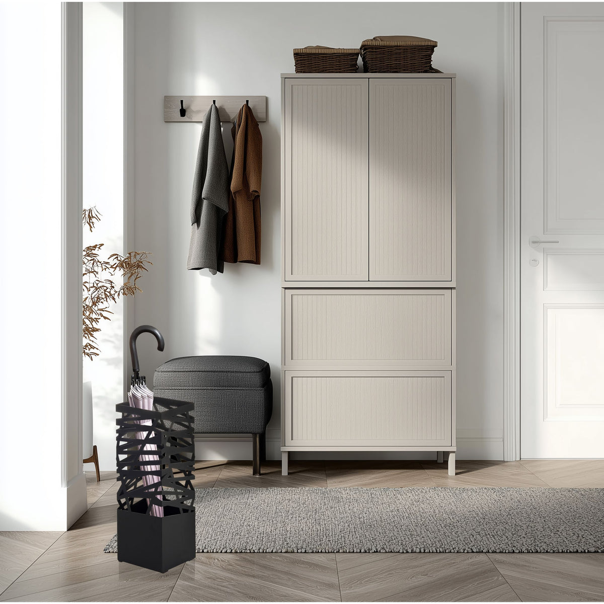 Skėčių stovas Design, juodas