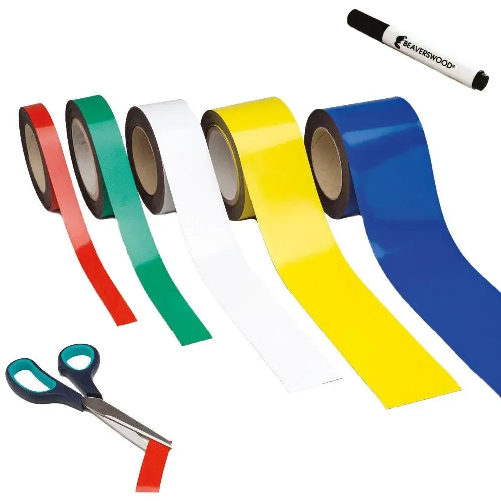 Magnetinė pramoninės kokybės Easy Wipe ženklinimo juosta 40 mm x 10 m balta