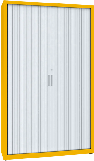 Metalinė dokumentų spinta Archive rullo 1990x1200x435 mm – geltona / sidabro