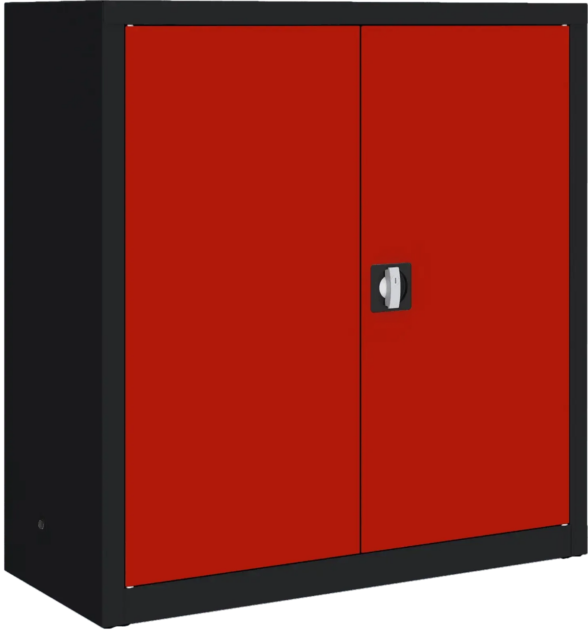 Metalinė dokumentų spinta Classic 1040x1000x435 mm – juodas / raudonas