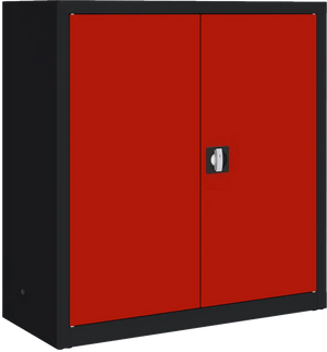 Metalinė dokumentų spinta Classic 1040x1000x435 mm – juodas / raudonas
