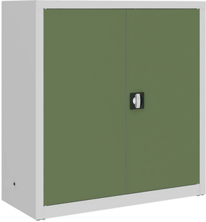 Metalinė dokumentų spinta Classic 1040x1000x435 mm – šviesiai pilkas / žalias