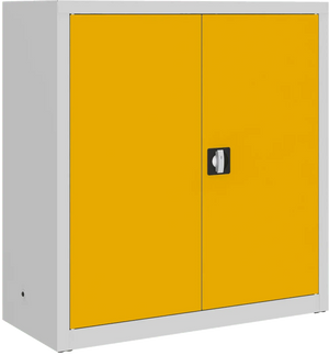 Metalinė dokumentų spinta Classic 1040x1000x435 mm – šviesiai pilkas / geltonas