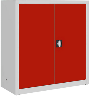 Metalinė dokumentų spinta Classic 1040x1000x435 mm – šviesiai pilkas / raudonas