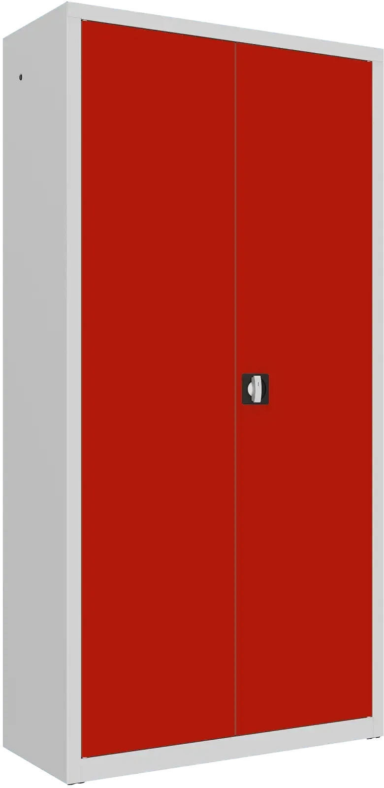 Metalinė dokumentų spinta Classic 1990x1000x435 mm – šviesiai pilka / raudona