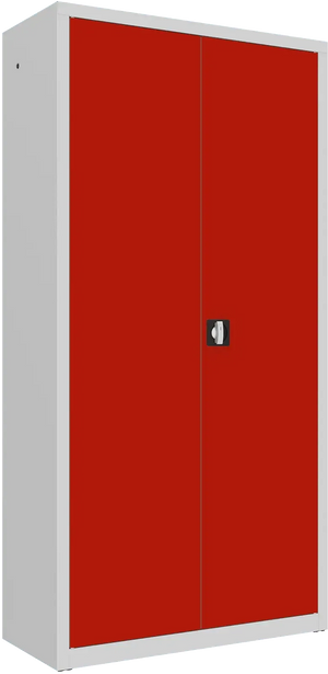 Metalinė dokumentų spinta Classic 1990x1000x435 mm – šviesiai pilka / raudona