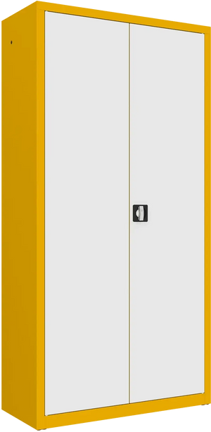 Metalinė dokumentų spinta Classic 1990x1000x435 mm – geltona / balta