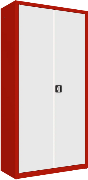 Metalinė dokumentų spinta Classic 1990x1000x435 mm – raudona / balta