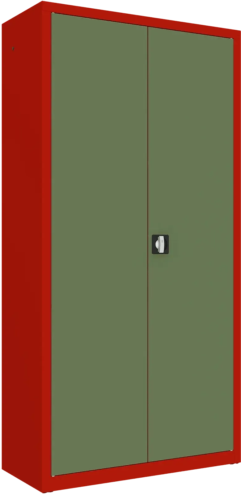 Metalinė dokumentų spinta Classic 1990x1000x435 mm – raudona / žalia