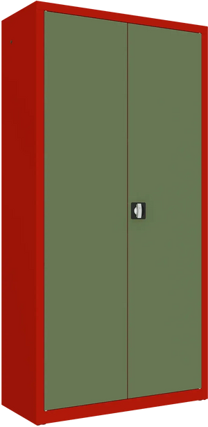 Metalinė dokumentų spinta Classic 1990x1000x435 mm – raudona / žalia