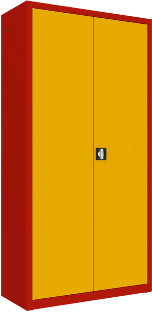 Metalinė dokumentų spinta Classic 1990x1000x435 mm – raudona / geltona