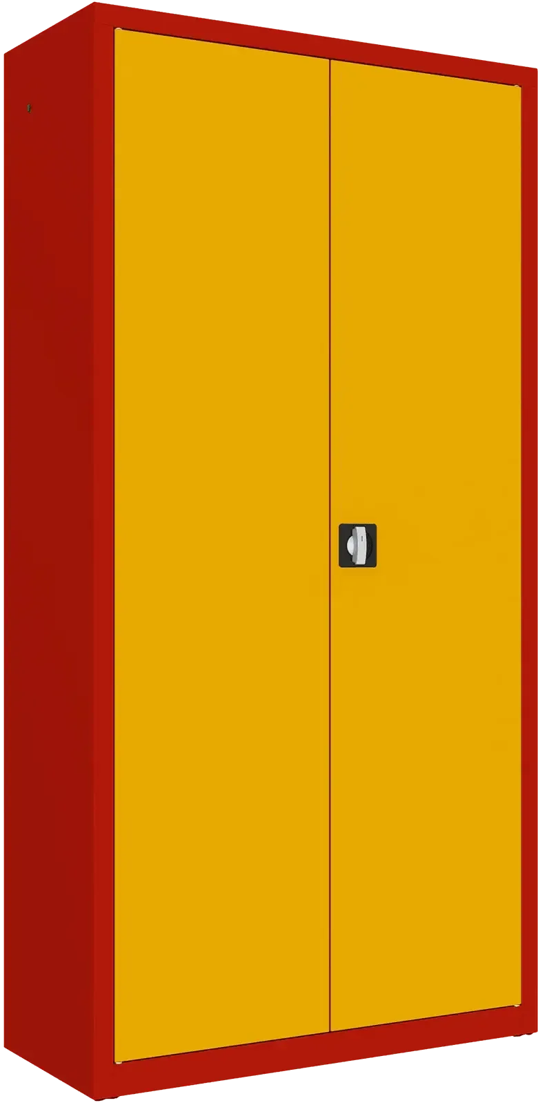 Metalinė dokumentų spinta Classic 1990x1000x435 mm – raudona / geltona