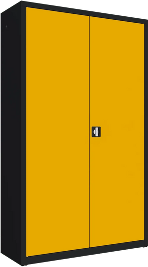Metalinė dokumentų spinta Classic 1990x1200x435 mm – juodas / geltonos