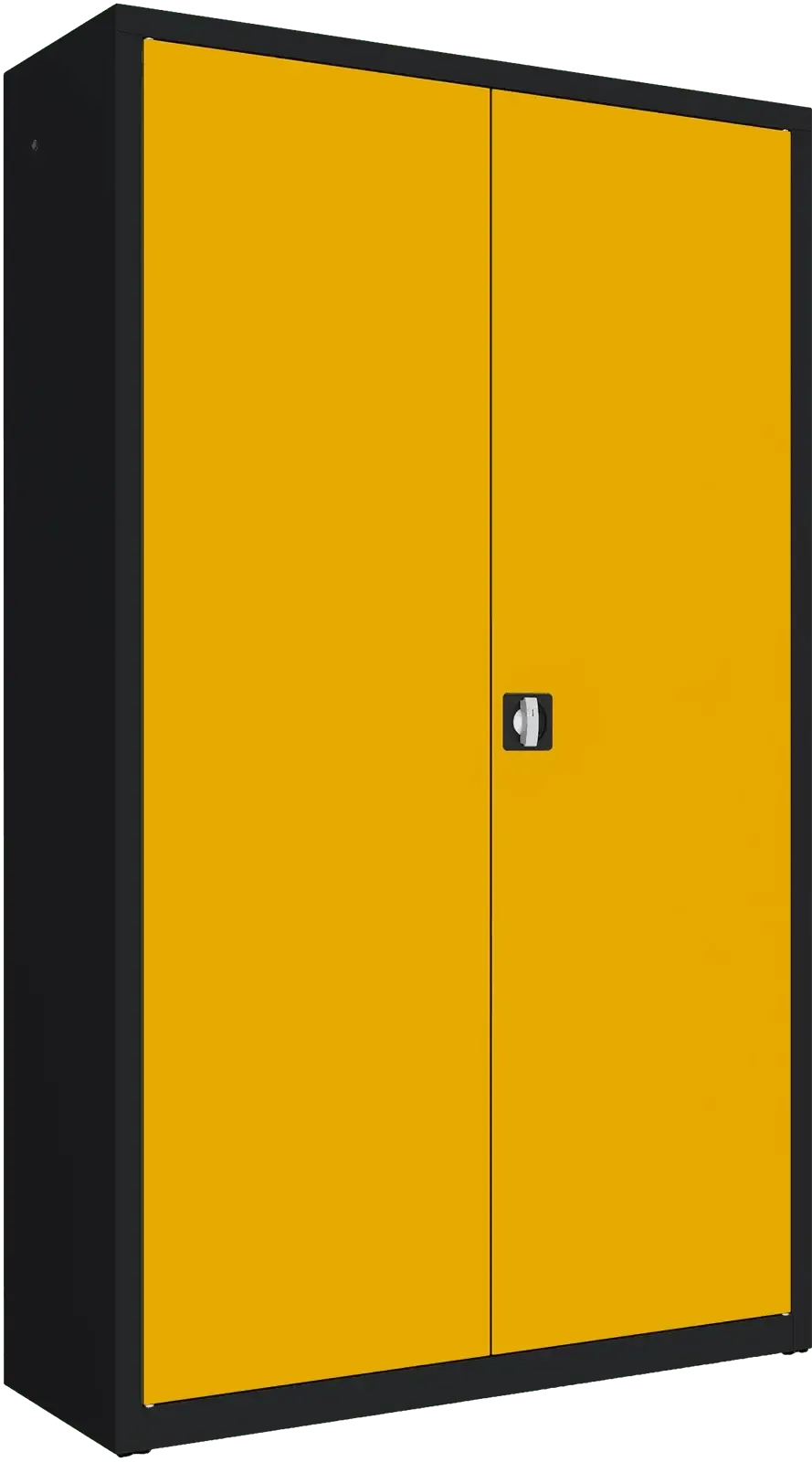 Metalinė dokumentų spinta Classic 1990x1200x435 mm – juodas / geltonos