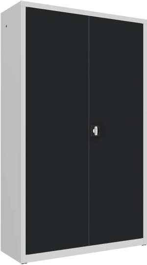 Metalinė dokumentų spinta Classic 1990x1200x435 mm – šviesiai pilkas / juodos