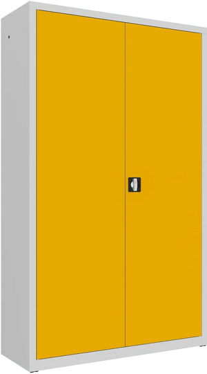 Metalinė dokumentų spinta Classic 1990x1200x435 mm – šviesiai pilkas / geltonos