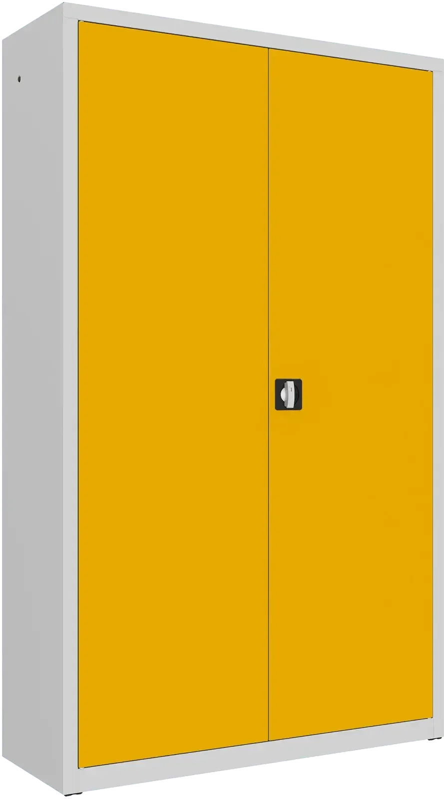 Metalinė dokumentų spinta Classic 1990x1200x435 mm – šviesiai pilkas / geltonos
