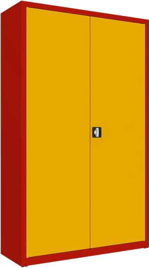 Metalinė dokumentų spinta Classic 1990x1200x435 mm – raudonas / geltonos