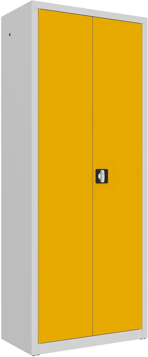 Metalinė dokumentų spinta Classic 1990x800x435 mm – šviesiai pilka / geltona