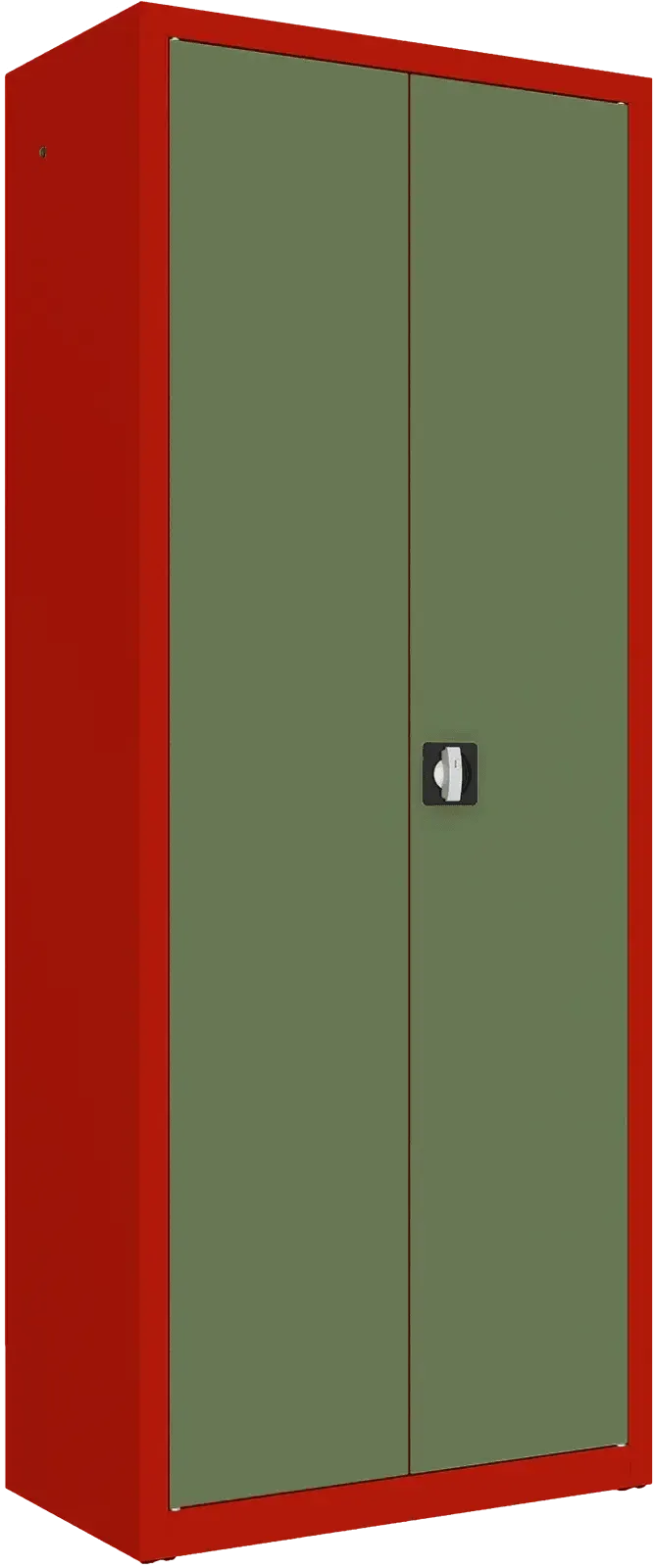 Metalinė dokumentų spinta Classic 1990x800x435 mm – raudona / žalia