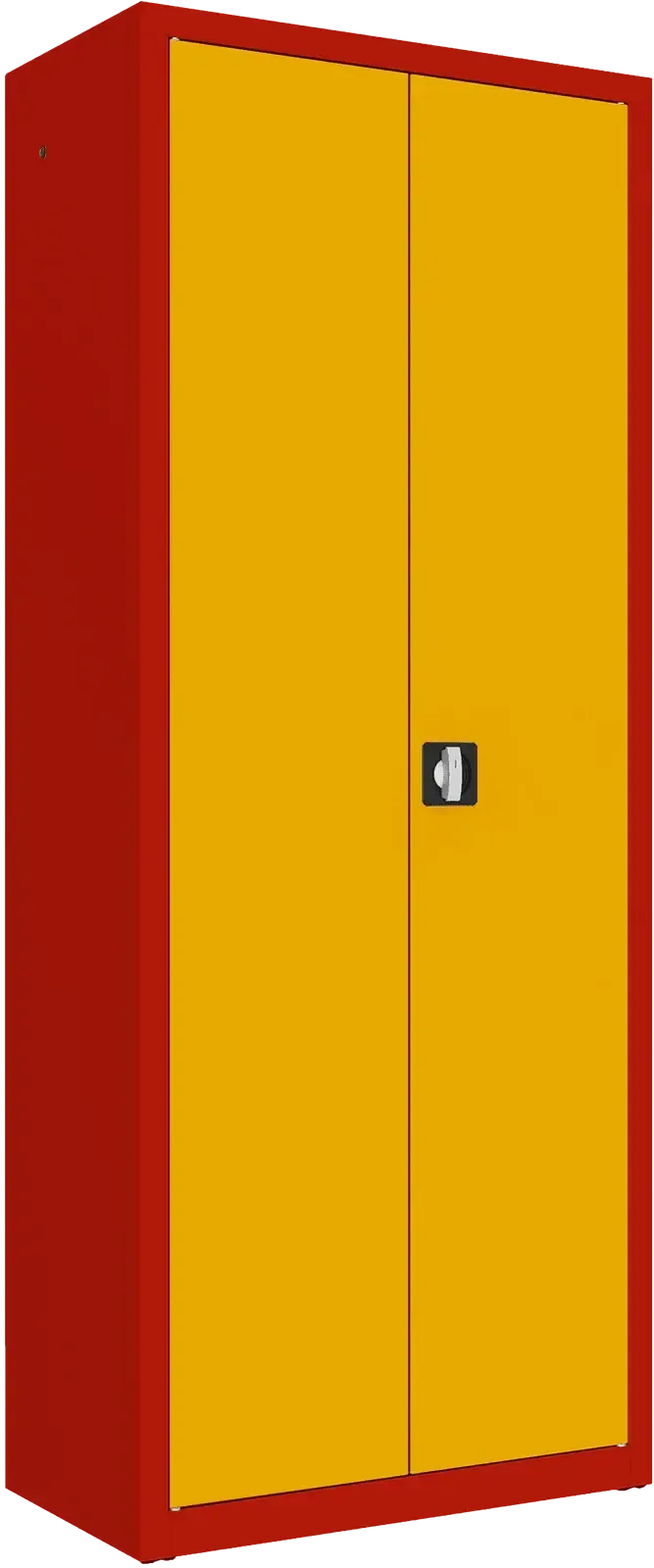 Metalinė dokumentų spinta Classic 1990x800x435 mm – raudona / geltona