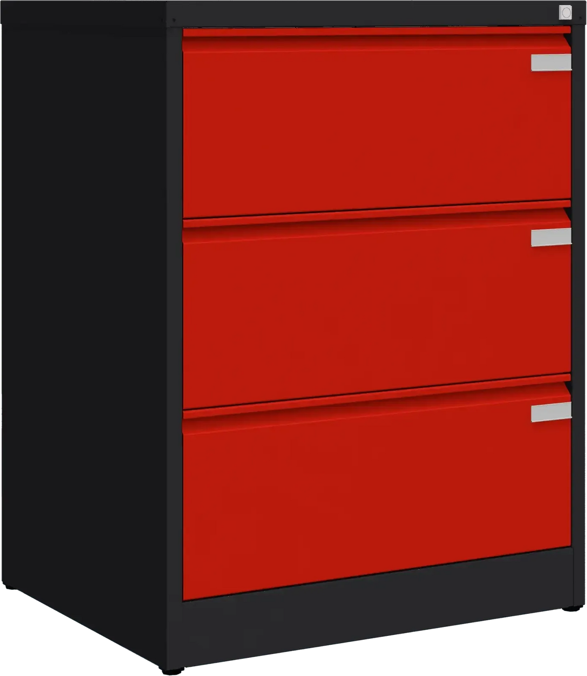 Metalinė kartotekos spinta Archive, 1007x775x633 mm, A4 formatui – juoda / raudona