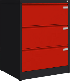 Metalinė kartotekos spinta Archive, 1007x775x633 mm, A4 formatui – juoda / raudona