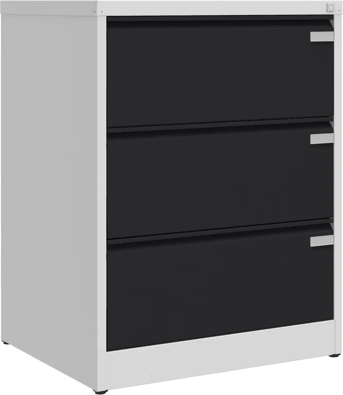 Metalinė kartotekos spinta Archive, 1007x775x633 mm, A4 formatui – šviesiai pilka / juoda