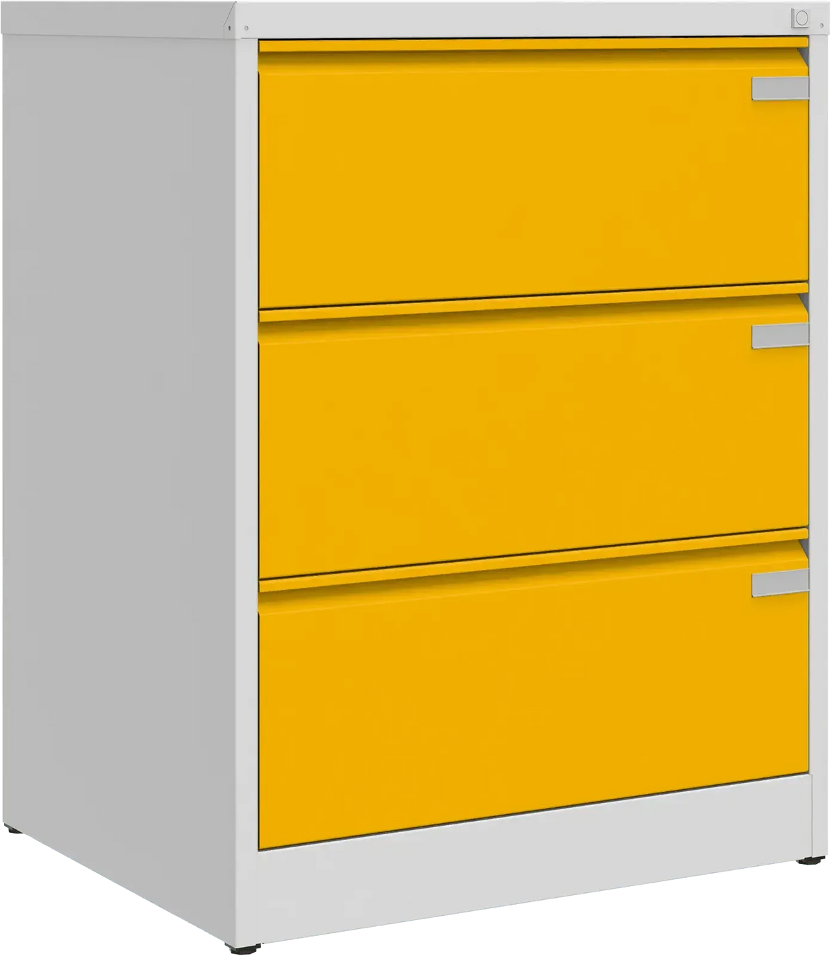Metalinė kartotekos spinta Archive, 1007x775x633 mm, A4 formatui – šviesiai pilka / geltona