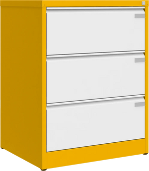Metalinė kartotekos spinta Archive, 1007x775x633 mm, A4 formatui – geltona / balta