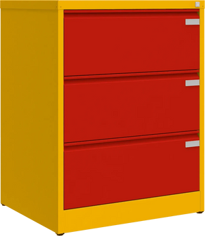 Metalinė kartotekos spinta Archive, 1007x775x633 mm, A4 formatui – geltona / raudona