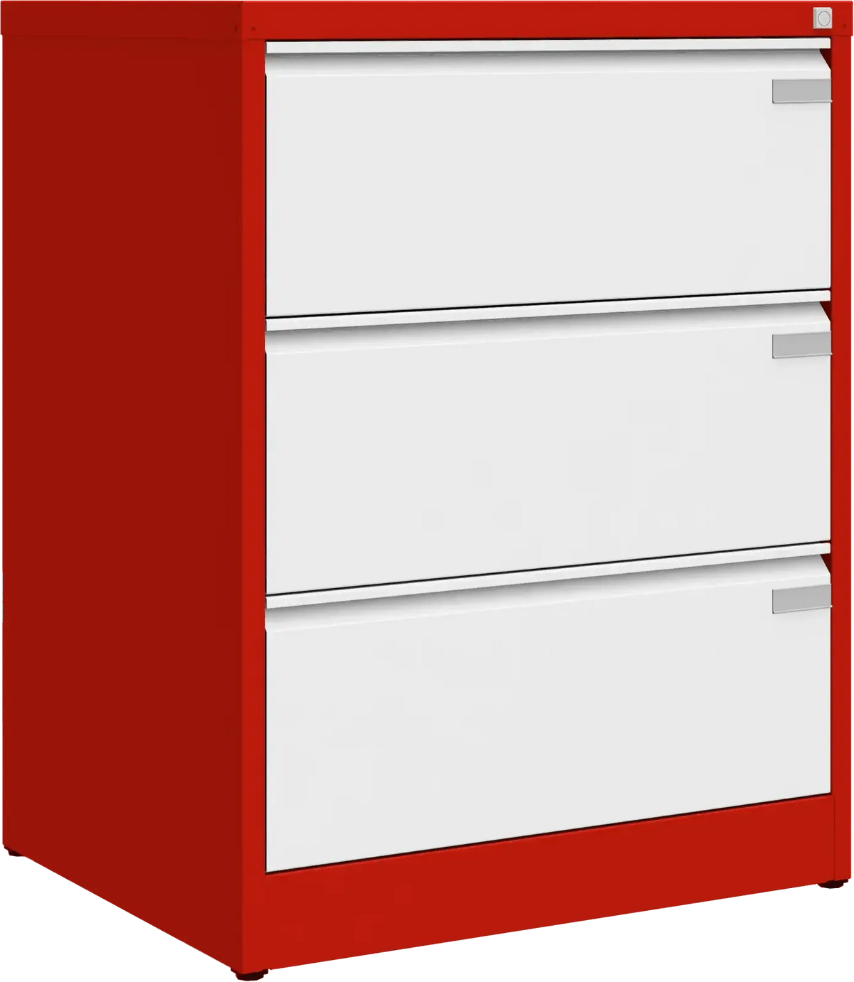 Metalinė kartotekos spinta Archive, 1007x775x633 mm, A4 formatui – raudona / balta