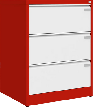 Metalinė kartotekos spinta Archive, 1007x775x633 mm, A4 formatui – raudona / balta