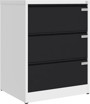 Metalinė kartotekos spinta Archive, 1007x775x633 mm, A4 formatui – balta / juoda