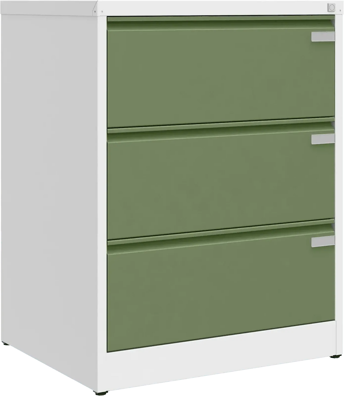 Metalinė kartotekos spinta Archive, 1007x775x633 mm, A4 formatui – balta / žalia