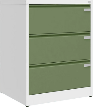 Metalinė kartotekos spinta Archive, 1007x775x633 mm, A4 formatui – balta / žalia