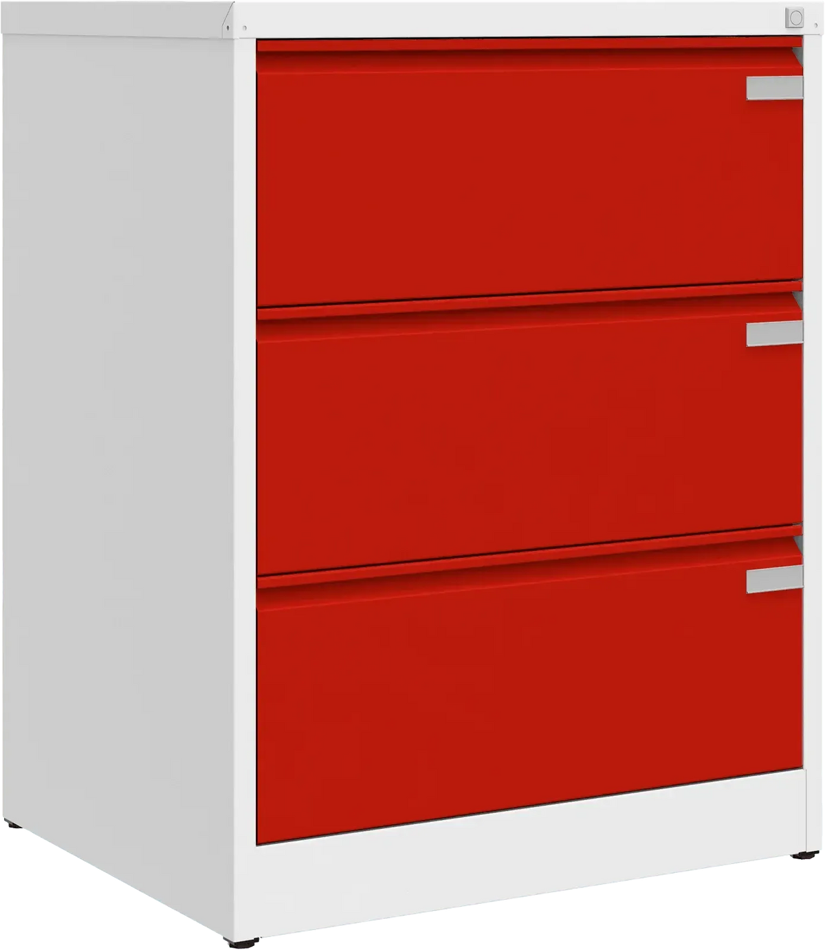 Metalinė kartotekos spinta Archive, 1007x775x633 mm, A4 formatui – balta / raudona